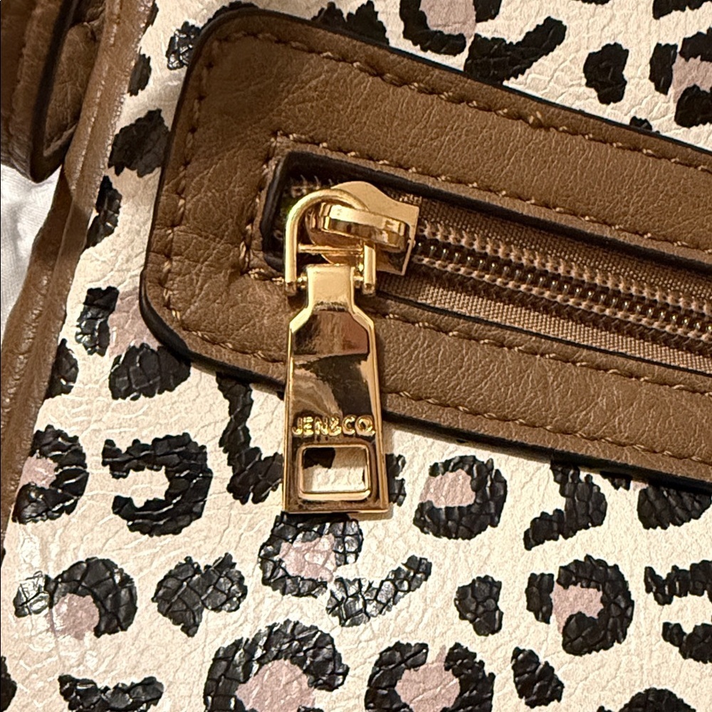 Leopard Print Crossbody Bag with Tassel Trim - Brown - Picture 3 of 9